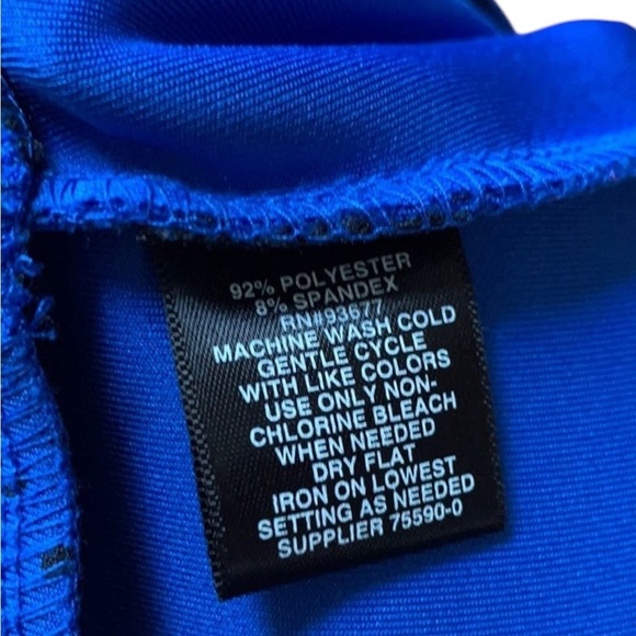 Bold Elements Small Blue Polka Dot Faux Wrap Midi Pencil Skirt Elastic Waist - Picture 7 of 8